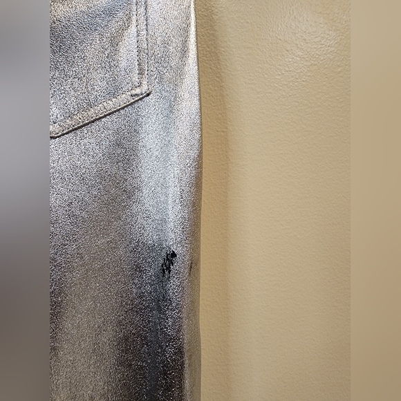 Zara Metallic Icon Silver Glam Galactic Pants Skinny Jeans Women’s Size 26 - Picture 5 of 6